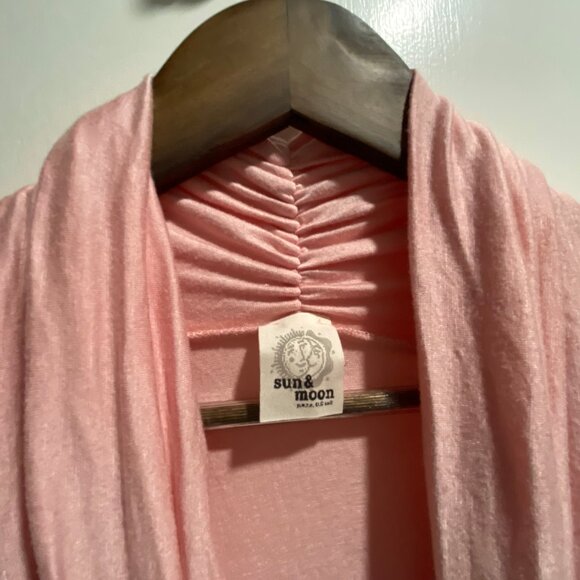 Draped Ruched Crossover Regency Boho Fairy Minimalist Tunic Blouse Top M - Picture 3 of 6